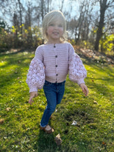 Load image into Gallery viewer, Floral puff sleeve cardigan
