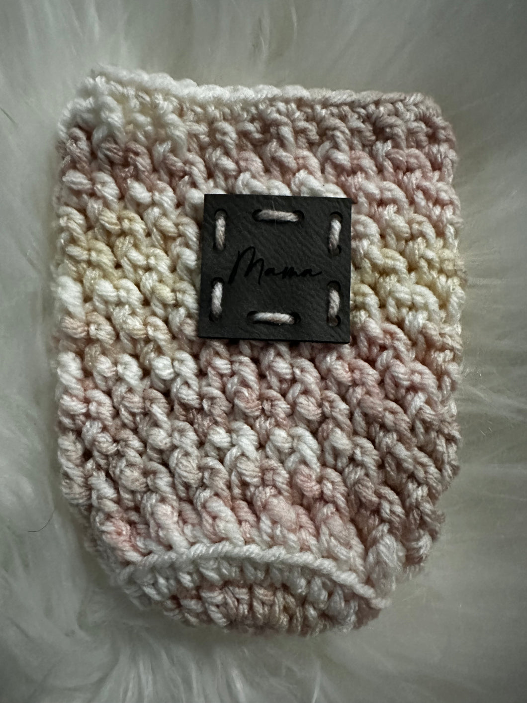 Iced coffee cozy (front tag)